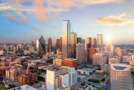 The Dallas skyline at sunrise